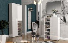 Wandgarderobe >Glossy< in Weiß Hochglanz - 40x170x27.6cm (BxHxT)