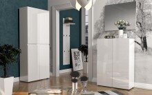 Wandgarderobe >Glossy< in Weiß Hochglanz - 40x170x27.6cm (BxHxT)