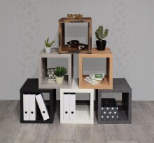 Regalwürfel >Cubo< in Weiß matt Lack - 40x41x40cm (BxHxT)