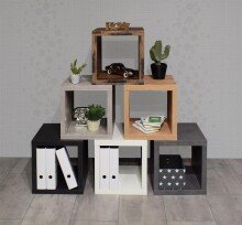 Regalwürfel >Cubo< in Weiß matt Lack - 40x41x40cm (BxHxT)
