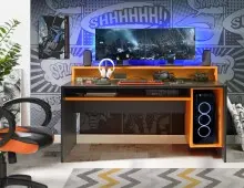 Schreibtisch >Tamas< in Schwarz/matt -...