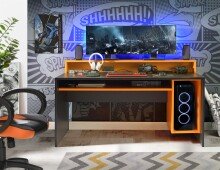 Schreibtisch >Tamas< in Schwarz/matt -...