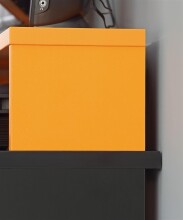 Schreibtisch >Tamas< in schwarz/orange - 160x94x69cm (BxHxT)