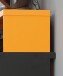 Schreibtisch >Tamas< in schwarz/orange - 160x94x69cm (BxHxT)
