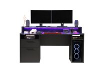 Schreibtisch >Tamas< in Schwarz/matt - 160x91x72cm (BxHxT)
