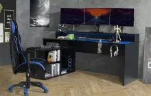 Schreibtisch >Tamas< in Schwarz/matt -...