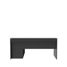 Schreibtisch >Tamas< in Schwarz/matt - 200x91x125,5cm (BxHxT)