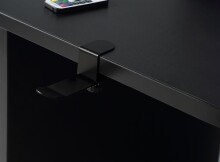 Schreibtisch >Tamas< in Schwarz/matt - 200x91x125,5cm (BxHxT)