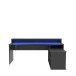 Schreibtisch >Tamas< in Schwarz/matt - 200x91x125,5cm (BxHxT)