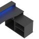 Schreibtisch >Tamas< in Schwarz/matt - 200x91x125,5cm (BxHxT)