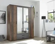 Kleiderschrank >Cilli< in Old Style - 159x197x54cm...