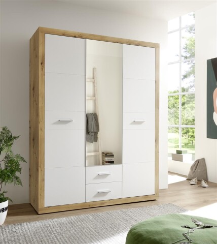 Kleiderschrank >Hanau< (BxHxT: 120x196x54 cm) in Graphit / Artisan Ei,  259,95 €