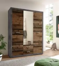 Kleiderschrank >Stern< in Betonoxid - 151x198x55cm...
