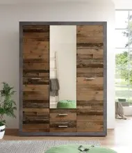 Kleiderschrank >Stern< in Betonoxid - 151x198x55cm...
