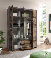 Kleiderschrank >Stern< in Betonoxid - 151x198x55cm (BxHxT)