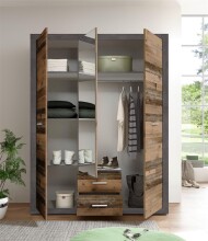 Kleiderschrank >Stern< in Betonoxid - 151x198x55cm (BxHxT)