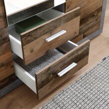 Kleiderschrank >Stern< in Betonoxid - 151x198x55cm (BxHxT)