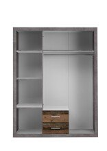 Kleiderschrank >Stern< in Betonoxid - 151x198x55cm (BxHxT)