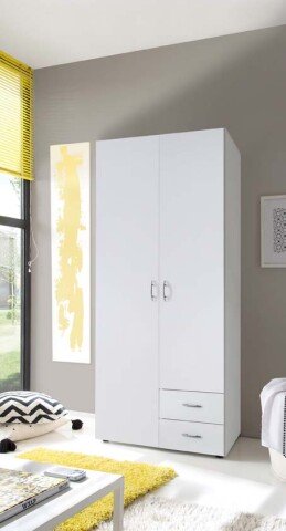 Kleiderschrank >Hamina< in Weiß - 81x176x51cm (BxHxT)