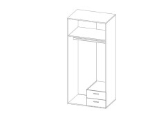 Kleiderschrank >Hamina< in Weiß - 81x176x51cm (BxHxT)