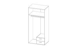 Kleiderschrank >Hamina< in Eiche Sonoma - 81x176x51cm (BxHxT)