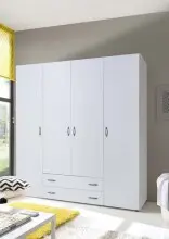 Kleiderschrank >Hamina< in Weiß -...