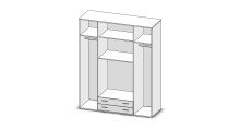 Kleiderschrank >Hamina< in Eiche Sonoma - 160x177x52cm (BxHxT)
