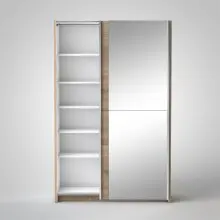 Kleiderschrank >Fred< in Eiche Sonoma Nachbildung - 125x196x38cm (BxHxT)