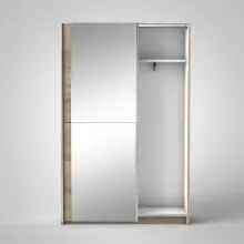 Kleiderschrank >Fred< in Eiche Sonoma Nachbildung - 125x196x38cm (BxHxT)