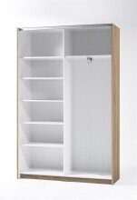 Kleiderschrank >Fred< in Eiche Sonoma Nachbildung - 125x196x38cm (BxHxT)