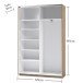 Kleiderschrank >Fred< in Eiche Sonoma Nachbildung - 125x196x38cm (BxHxT)