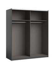 Kleiderschrank >Johann< in Graphit - 170x195x59cm (BxHxT)