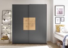 Kleiderschrank >Johann< in Graphit - 170x195x59cm (BxHxT)