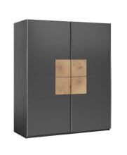 Kleiderschrank >Johann< in Graphit - 170x195x59cm (BxHxT)