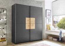 Kleiderschrank >Johann< in Graphit - 170x195x59cm...