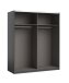 Kleiderschrank >Johann< in Graphit - 170x195x59cm (BxHxT)