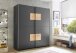 Kleiderschrank >Johann< in Graphit - 170x195x59cm (BxHxT)