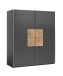 Kleiderschrank >Johann< in Graphit - 170x195x59cm (BxHxT)