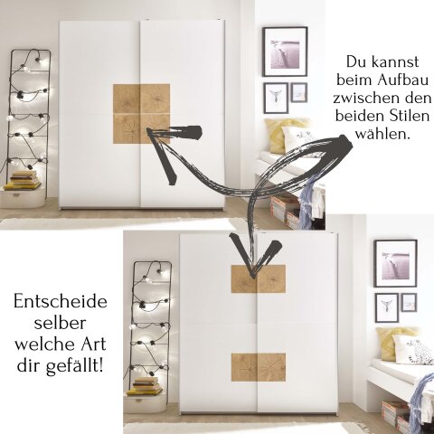 Kleiderschrank >Johann< in Weiß - 170x195x59cm (BxHxT), 329,95 €