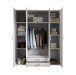 Kleiderschrank >Karl< in Weiß / Spiegel - 159x196x54cm (BxHxT)