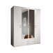Kleiderschrank >Karl< in Weiß / Spiegel - 159x196x54cm (BxHxT)