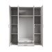Kleiderschrank >Karl< in Weiß / Spiegel - 159x196x54cm (BxHxT)