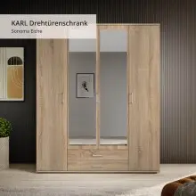 Kleiderschrank >Karl< in Eiche Sonoma -...