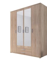 Kleiderschrank >Karl< in Eiche Sonoma - 159x196x54cm (BxHxT)