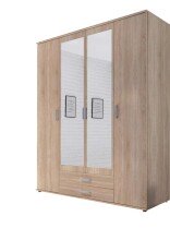Kleiderschrank >Karl< in Eiche Sonoma - 159x196x54cm (BxHxT)