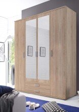 Kleiderschrank >Karl< in Eiche Sonoma - 159x196x54cm (BxHxT)