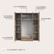 Kleiderschrank >Karl< in Eiche Sonoma - 159x196x54cm (BxHxT)