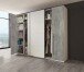 Kleiderschrank >Ketty< in Weiß / Beton - 270x225x61cm (BxHxT)