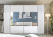 Kleiderschrank >Mega< in Weiß / Spiegel - 267x226x60cm (BxHxT)