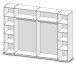 Kleiderschrank >Mega< in Weiß / Spiegel - 267x226x60cm (BxHxT)